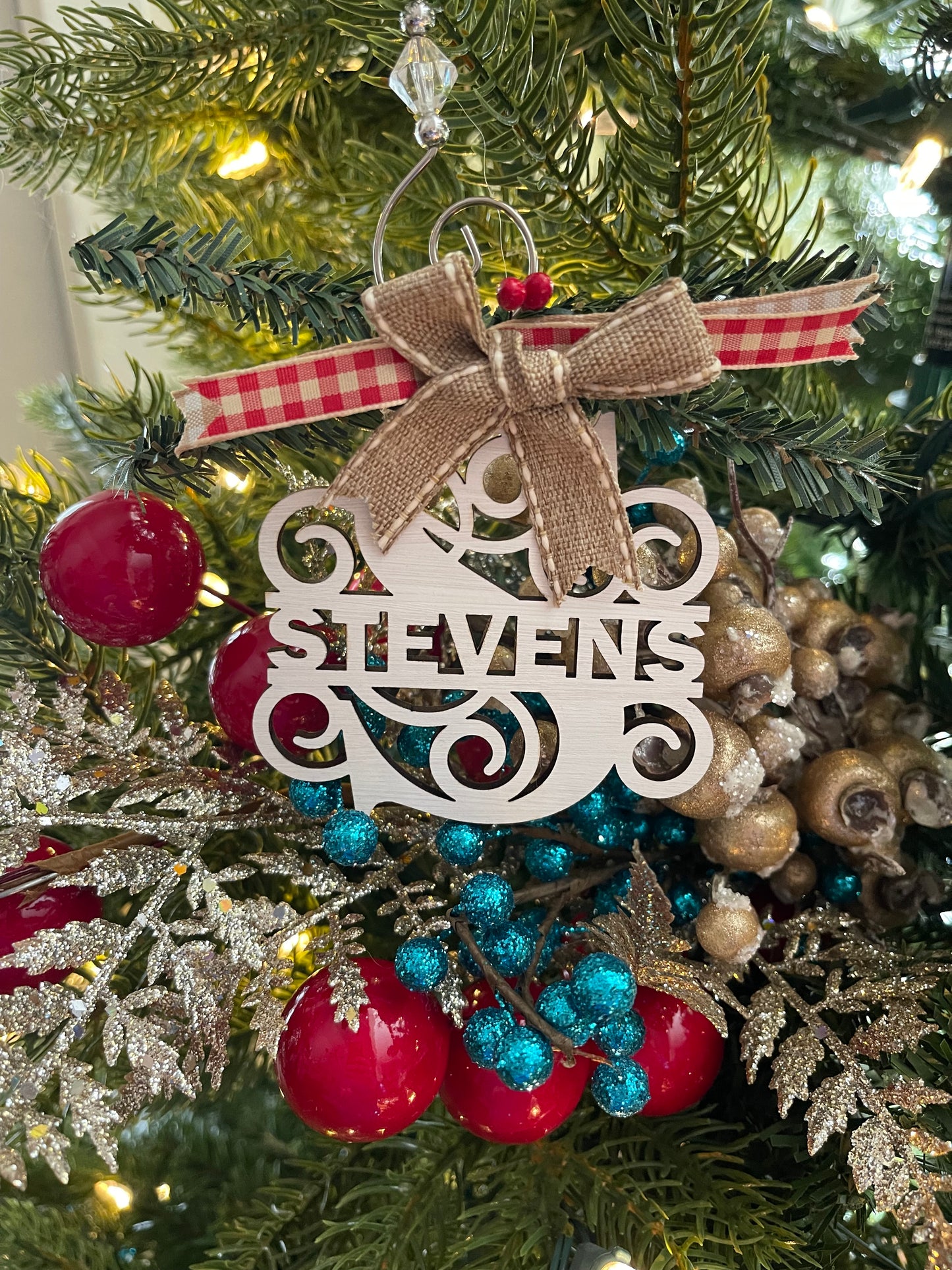 Monogram Split Letter Name Ornament