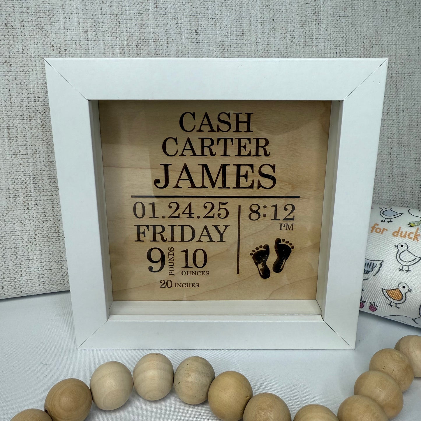 Baby Stats Keepsake Frame