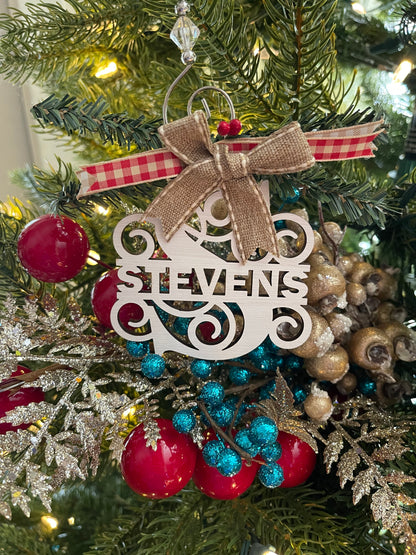 Monogram Split Letter Name Ornament