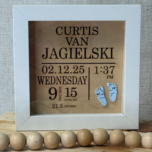 Baby Stats Keepsake Frame